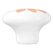 Stylized Peach Daisy with Coral Center Keramikknauf (Seitenansicht)