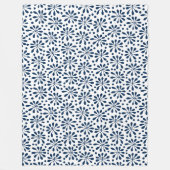 Stylized Pflanze Pattern 020818 - Navy Blue #00275 Fleecedecke (Vorderseite)