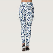 Stylized Pflanze Pattern 020818 - Navy Blue #00275 Leggings (Rückseite)