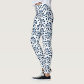 Stylized Pflanze Pattern 020818 - Navy Blue #00275 Leggings (Links)