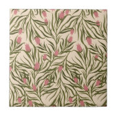 Stylized pink bell-shaped floral pattern fliese (Vorderseite)