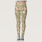 Stylized pink bell-shaped floral pattern leggings (Vorderseite)