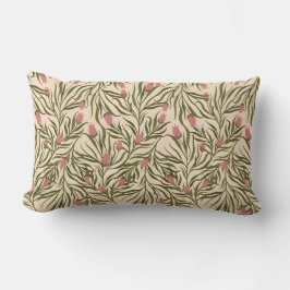 Stylized pink bell-shaped floral pattern lendenkissen