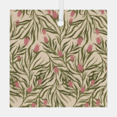 Stylized pink bell-shaped floral pattern ornament aus glas (Rückseite)