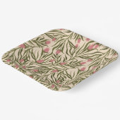 Stylized pink bell-shaped floral pattern pappteller (Gewinkelt)