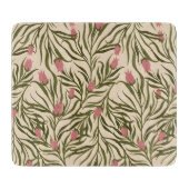 Stylized pink bell-shaped floral pattern schneidebrett (Vorderseite)