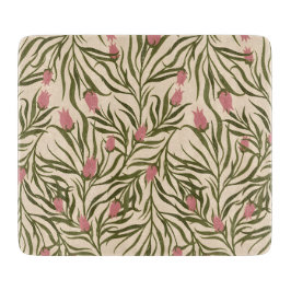Stylized pink bell-shaped floral pattern schneidebrett