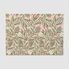 Stylized pink bell-shaped floral pattern seidenpapier