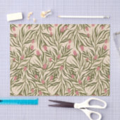 Stylized pink bell-shaped floral pattern seidenpapier (Handwerk)