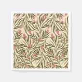 Stylized pink bell-shaped floral pattern serviette (Vorderseite)