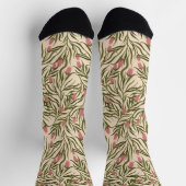 Stylized pink bell-shaped floral pattern socken (Oben)