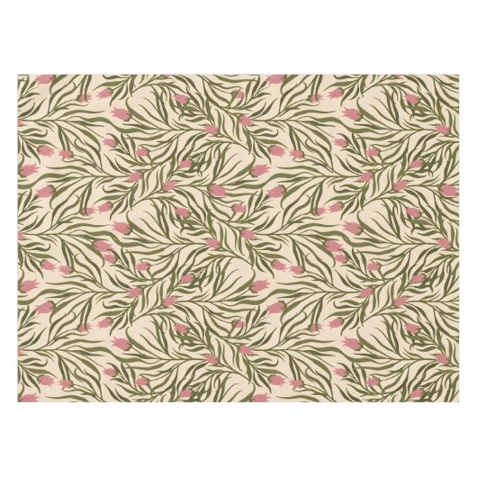 Stylized pink bell-shaped floral pattern tischdecke (Vorderseite (Horizontal))