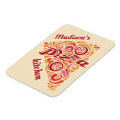 Stylized Pizza custom name kitchen magnet (Linke Seite)