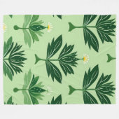 Stylized Plant Pattern – Harmony in Green Fleecedecke (Vorderseite (Horizontal))