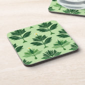 Stylized Plant Pattern – Harmony in Green Getränkeuntersetzer (Linke Seite)