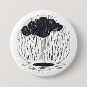 Stylized Rain Cloud with Falling Rain and Puddle Button (Vorderseite)