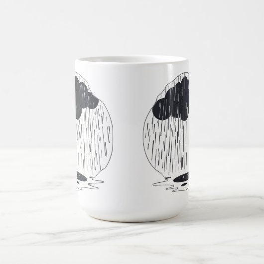 Stylized Rain Cloud with Falling Rain and Puddle Kaffeetasse (Mittel)