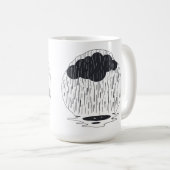 Stylized Rain Cloud with Falling Rain and Puddle Kaffeetasse (VorderseiteRechts)