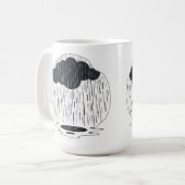 Stylized Rain Cloud with Falling Rain and Puddle Kaffeetasse (Vorderseite Links)