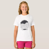 Stylized Rain Cloud with Falling Rain and Puddle T-Shirt (Vorne ganz)