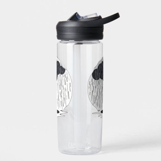 Stylized Rain Cloud with Falling Rain and Puddle Trinkflasche (Links)