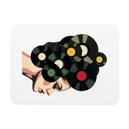 Stylized Retro Vinyl Record Poster Art Magnet (Horizontal)