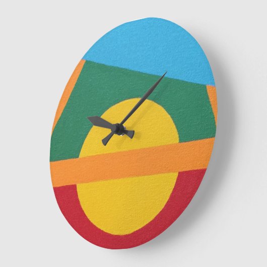 Stylized Setting Sun Large Clock Große Wanduhr (Winkel)