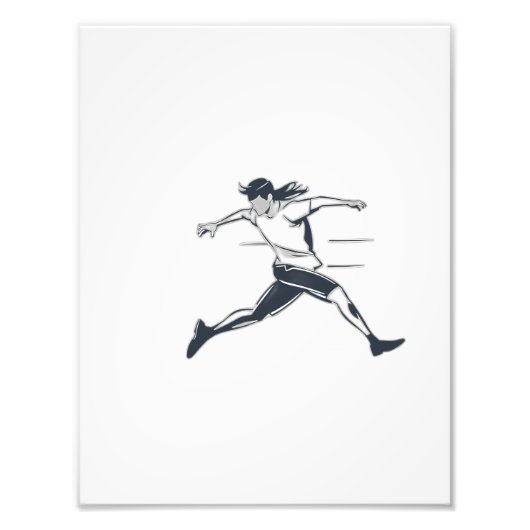 Stylized Silhouette of a Person Running Fast Fotodruck (Vorne)