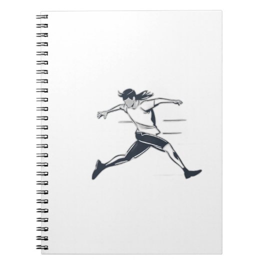 Stylized Silhouette of a Person Running Fast Notizblock (Vorderseite)