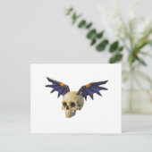 Stylized Skull with Angular Colorful Wings Postkarte (Stehend Vorderseite)
