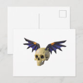 Stylized Skull with Angular Colorful Wings Postkarte (Vorne/Hinten)