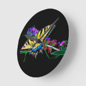 Stylized Swallowtail Butterfly Runde Wanduhr (Winkel)