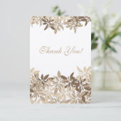 Stylized TAN- und BrownblumenBlätter dankt Ihnen Dankeskarte (Stehend Vorderseite)