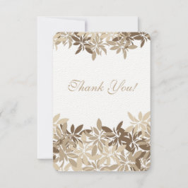 Stylized TAN- und BrownblumenBlätter dankt Ihnen Dankeskarte