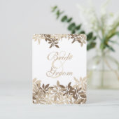 Stylized TAN- und BrownblumenBlätter Einladung (Stehend Vorderseite)