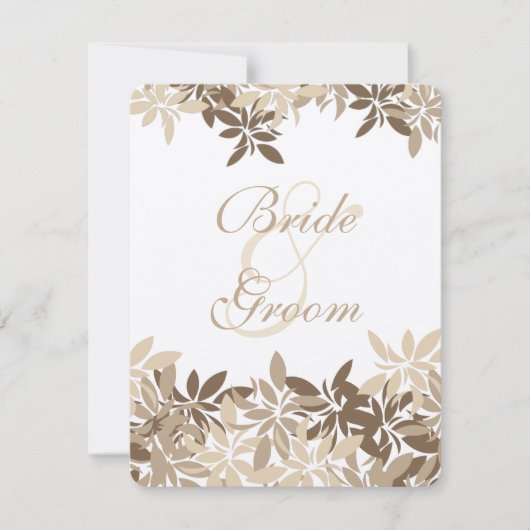 Stylized TAN- und BrownblumenBlätter Einladung (Vorderseite)