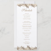 Stylized TAN- und BrownblumenBlätter-Zeitplan Einladung (Rückseite)