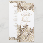 Stylized TAN- und BrownblumenBlätter-Zeitplan Einladung (Vorne/Hinten)