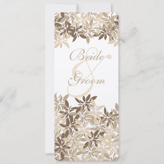 Stylized TAN- und BrownblumenBlätter-Zeitplan Einladung (Vorderseite)