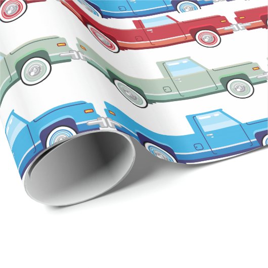 Stylized vektoralter Lieferwagen-LKW-Vektor Geschenkpapier (Rolleneckpunkt)