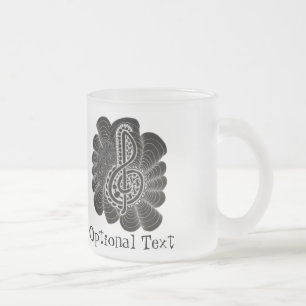 Stylized White on Black Treble Schlüssel Music Doo Mattglastasse