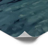 Stylized Winter Snow Teal Sky Landscape Art Poster (Ecke)