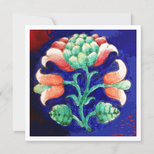 STYLIZIERTE BLUME/PINK RED GREEN ORANGE BLUE FLORA EINLADUNG