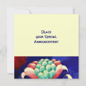 STYLIZIERTE BLUME/PINK RED GREEN ORANGE BLUE FLORA EINLADUNG (Rückseite)