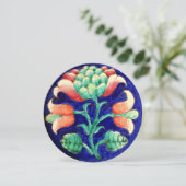 STYLIZIERTE BLUME/PINK RED GREEN ORANGE BLUE FLORA EINLADUNG (Stehend Vorderseite)