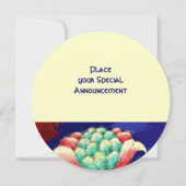 STYLIZIERTE BLUME/PINK RED GREEN ORANGE BLUE FLORA EINLADUNG (Rückseite)