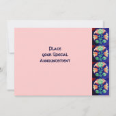 STYLIZIERTE BLUME/PINK RED GREEN ORANGE BLUE FLORA EINLADUNG (Rückseite)