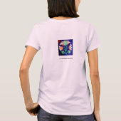STYLIZIERTE BLUME / ROTES PINK GREEN BLUE FLORAL T-Shirt (Rückseite)