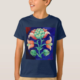 STYLIZIERTE BLUME / ROTES PINK GREEN BLUE FLORAL T-Shirt