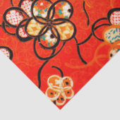 STYLIZIERTE BLUME, SCHWARZ-WEISSE RIBONS, HELL ROT SEIDENPAPIER (Detail)